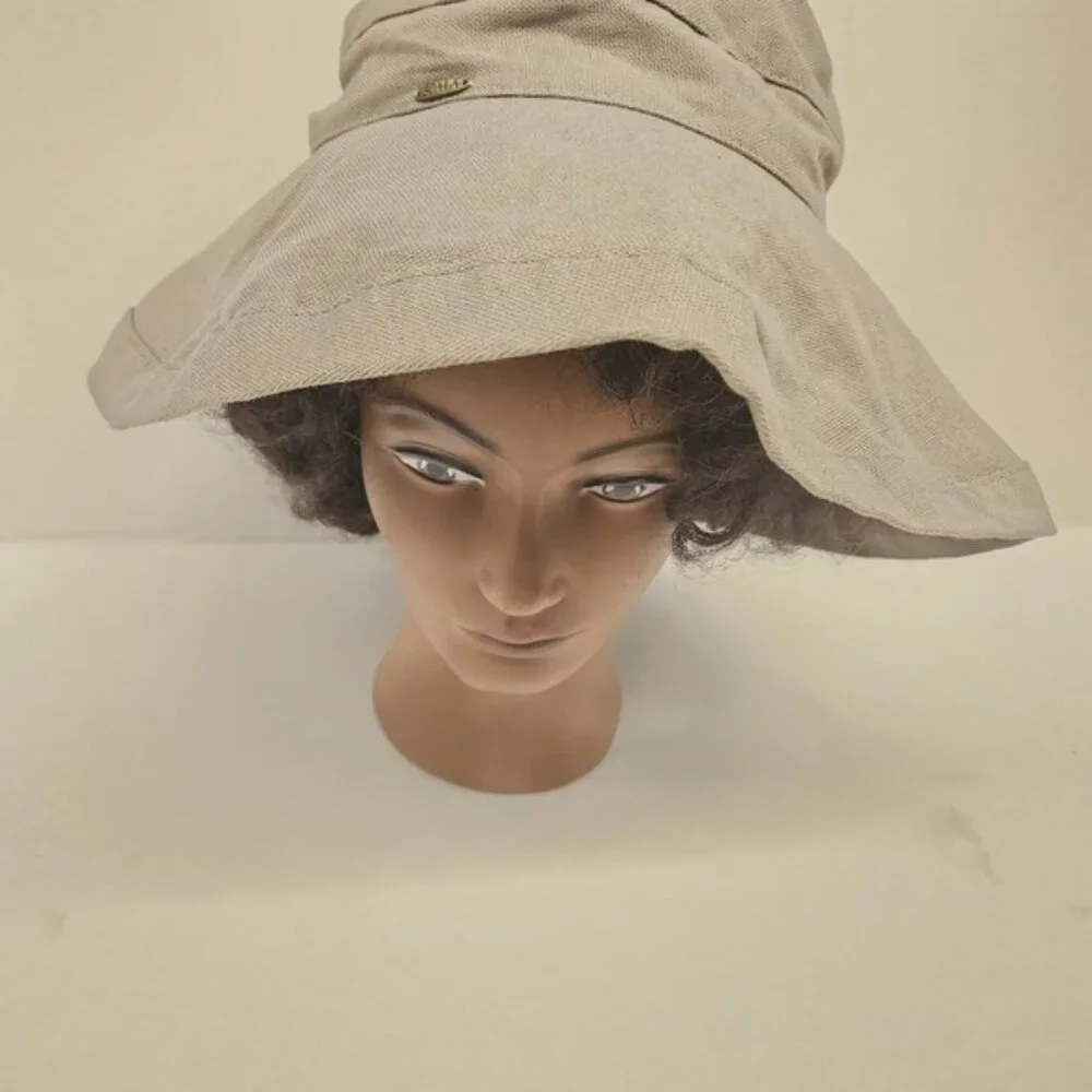 Scala Collezione Wide Brim Sun Hat‎ Cotton Blend Beige Outdoor Gardening